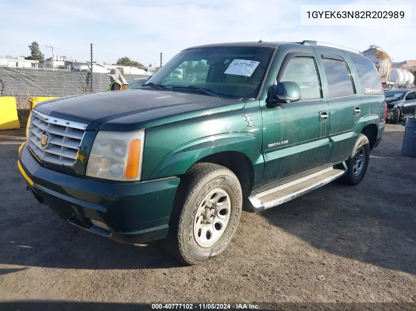 2002 Cadillac Escalade Standard VIN: 1GYEK63N82R202989 Lot: 40777102