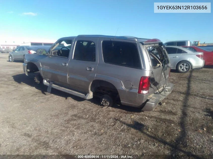 2002 Cadillac Escalade Luxury VIN: 1GYEK63N12R103656 Lot: 40805614