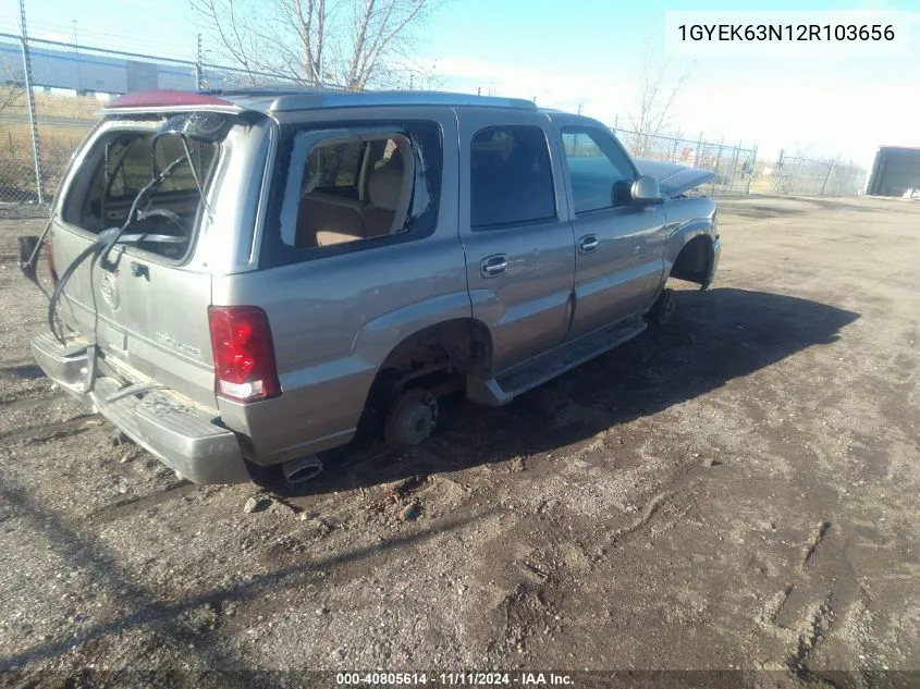 2002 Cadillac Escalade Luxury VIN: 1GYEK63N12R103656 Lot: 40805614