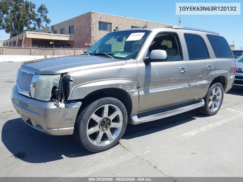 2003 Cadillac Escalade Standard VIN: 1GYEK63N63R120132 Lot: 39320265