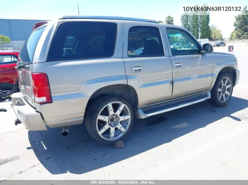 2003 Cadillac Escalade Standard VIN: 1GYEK63N63R120132 Lot: 39320265