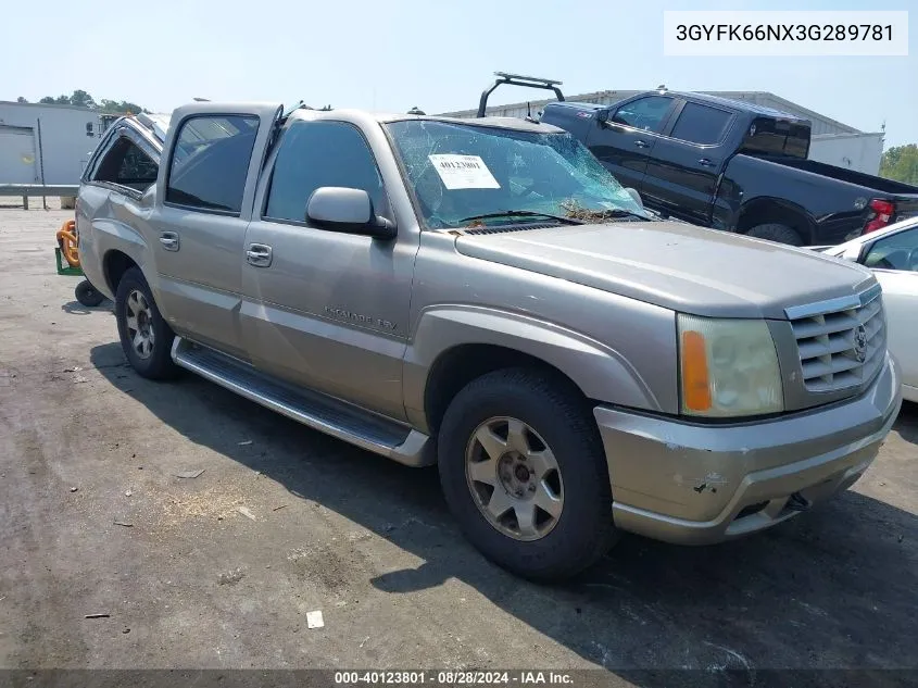 2003 Cadillac Escalade Esv Standard VIN: 3GYFK66NX3G289781 Lot: 40123801