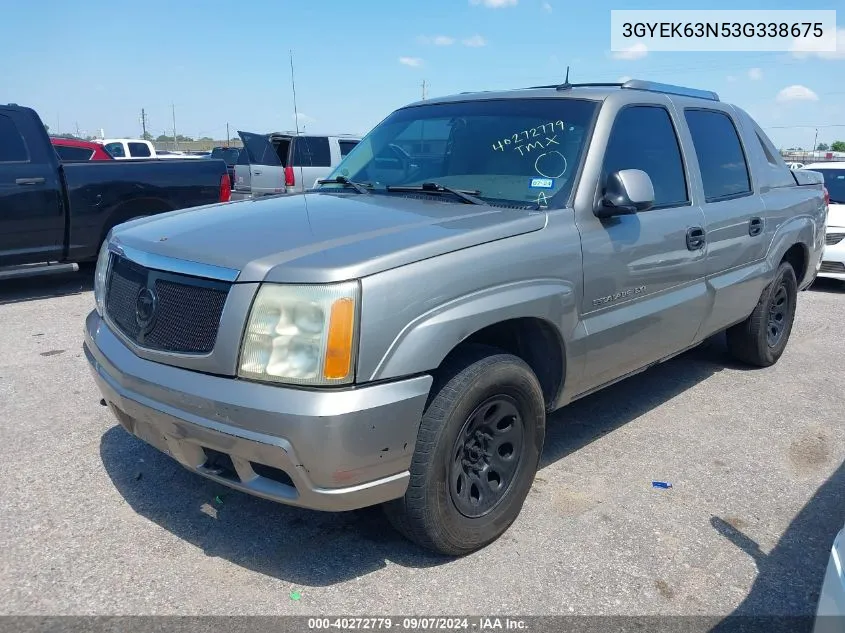 2003 Cadillac Escalade Ext Standard VIN: 3GYEK63N53G338675 Lot: 40272779