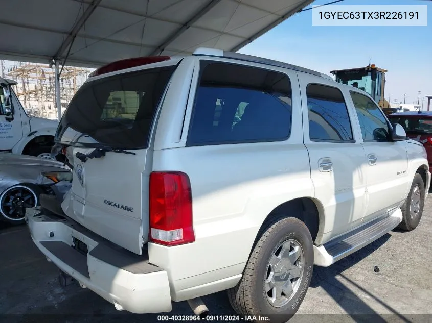 2003 Cadillac Escalade Standard VIN: 1GYEC63TX3R226191 Lot: 40328964