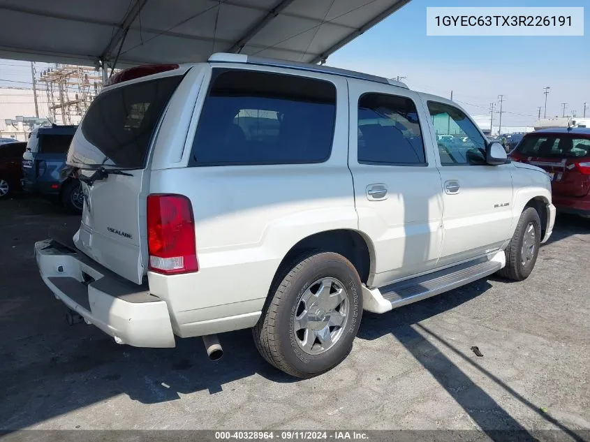 2003 Cadillac Escalade Standard VIN: 1GYEC63TX3R226191 Lot: 40328964