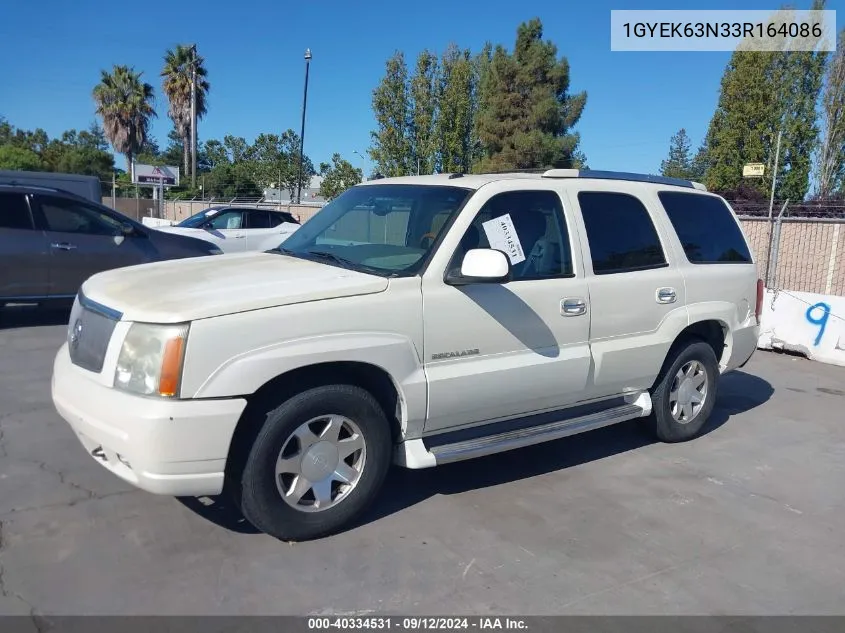 2003 Cadillac Escalade Luxury VIN: 1GYEK63N33R164086 Lot: 40334531