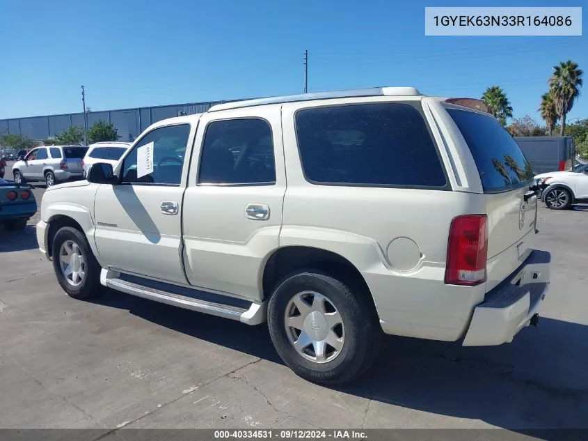 2003 Cadillac Escalade Luxury VIN: 1GYEK63N33R164086 Lot: 40334531