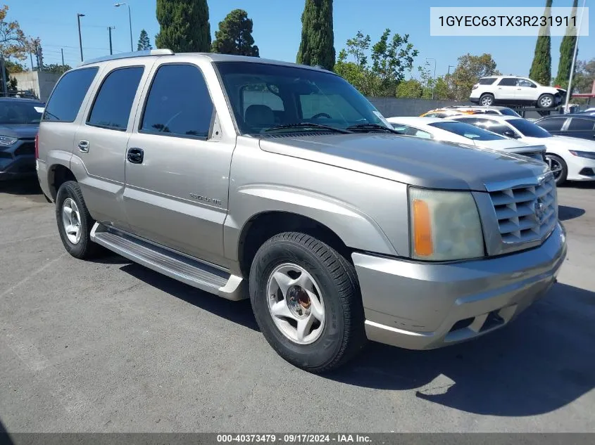 2003 Cadillac Escalade Standard VIN: 1GYEC63TX3R231911 Lot: 40373479