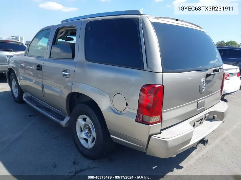 2003 Cadillac Escalade Standard VIN: 1GYEC63TX3R231911 Lot: 40373479