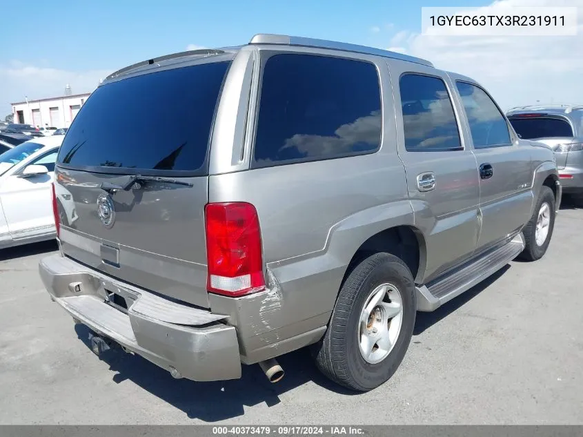 2003 Cadillac Escalade Standard VIN: 1GYEC63TX3R231911 Lot: 40373479