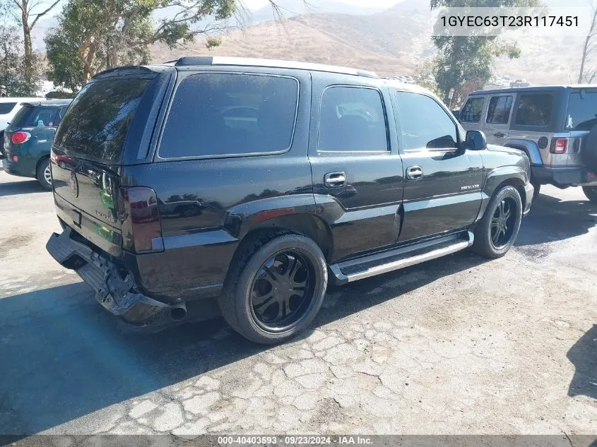 2003 Cadillac Escalade Standard VIN: 1GYEC63T23R117451 Lot: 40403593