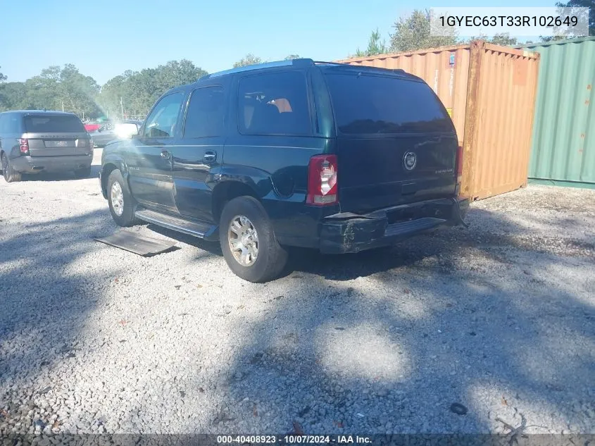 2003 Cadillac Escalade Standard VIN: 1GYEC63T33R102649 Lot: 40408923