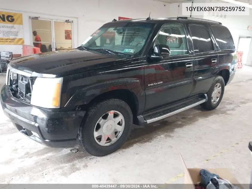 2003 Cadillac Escalade Standard VIN: 1GYEK63N73R259752 Lot: 40439447