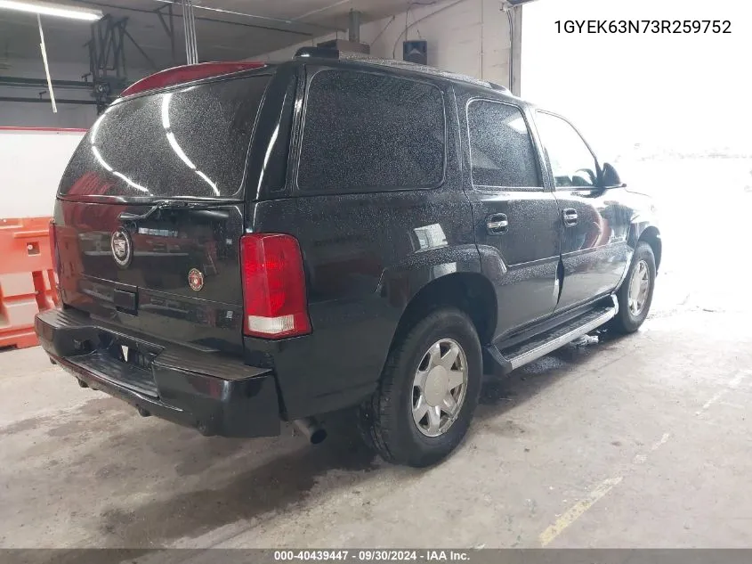 2003 Cadillac Escalade Standard VIN: 1GYEK63N73R259752 Lot: 40439447