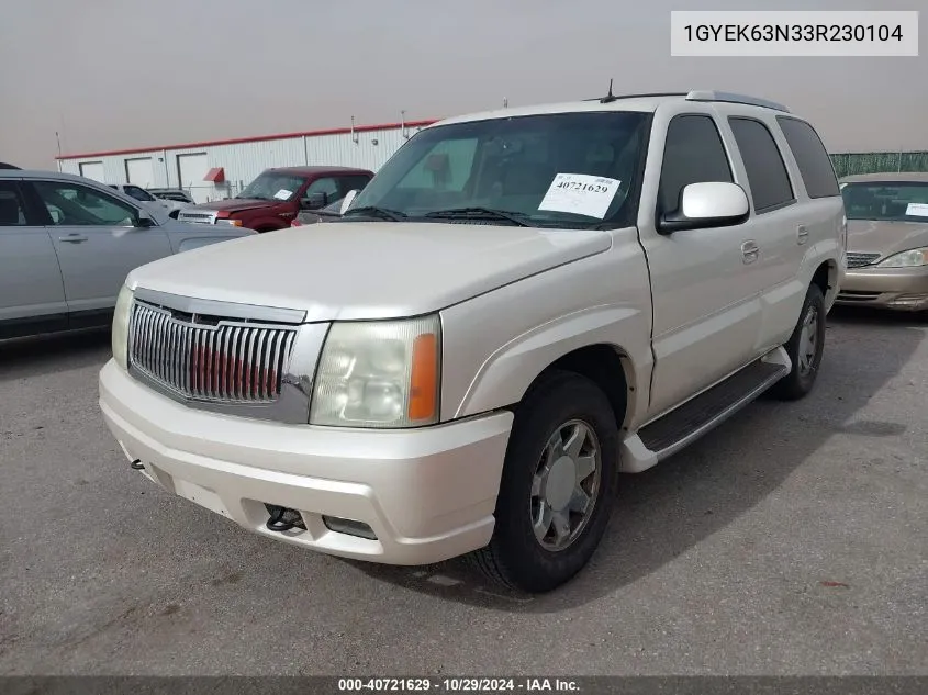 2003 Cadillac Escalade Standard VIN: 1GYEK63N33R230104 Lot: 40721629