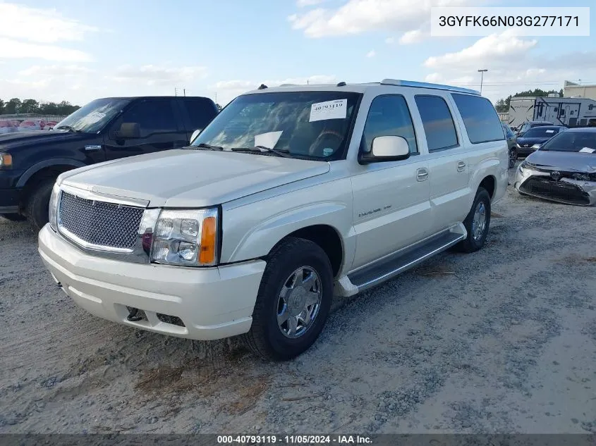 2003 Cadillac Escalade Esv Standard VIN: 3GYFK66N03G277171 Lot: 40793119