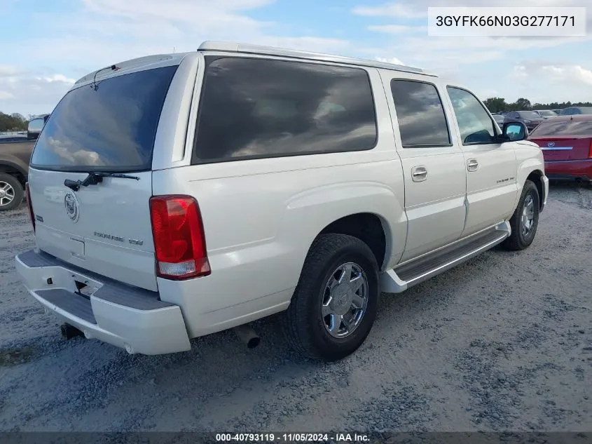 2003 Cadillac Escalade Esv Standard VIN: 3GYFK66N03G277171 Lot: 40793119