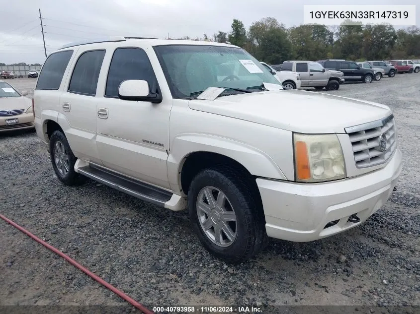 2003 Cadillac Escalade Standard VIN: 1GYEK63N33R147319 Lot: 40793958