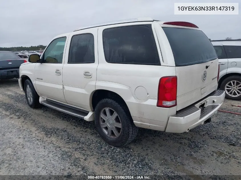 2003 Cadillac Escalade Standard VIN: 1GYEK63N33R147319 Lot: 40793958