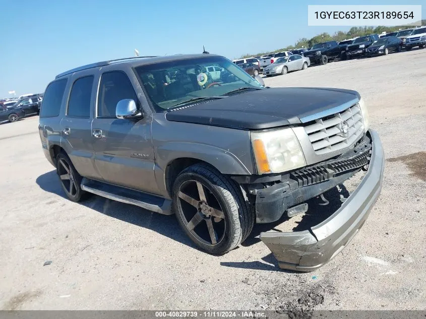 2003 Cadillac Escalade Standard VIN: 1GYEC63T23R189654 Lot: 40829739