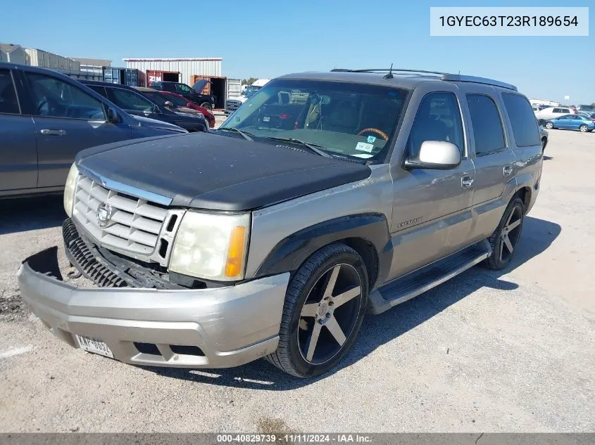 2003 Cadillac Escalade Standard VIN: 1GYEC63T23R189654 Lot: 40829739