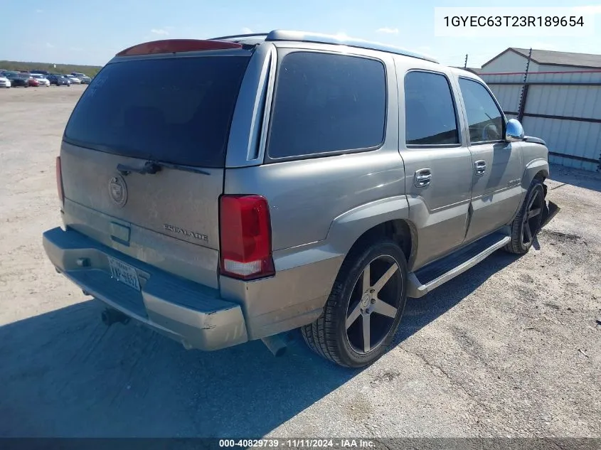 2003 Cadillac Escalade Standard VIN: 1GYEC63T23R189654 Lot: 40829739