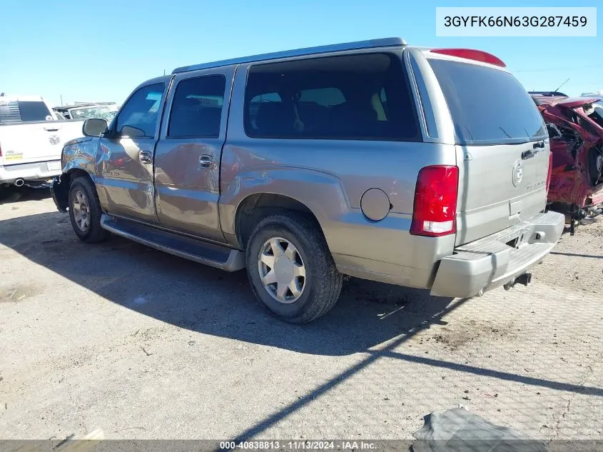 2003 Cadillac Escalade Esv Standard VIN: 3GYFK66N63G287459 Lot: 40838813