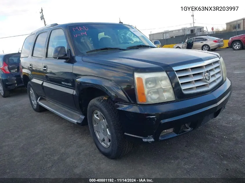 2003 Cadillac Escalade Standard VIN: 1GYEK63NX3R203997 Lot: 40881192