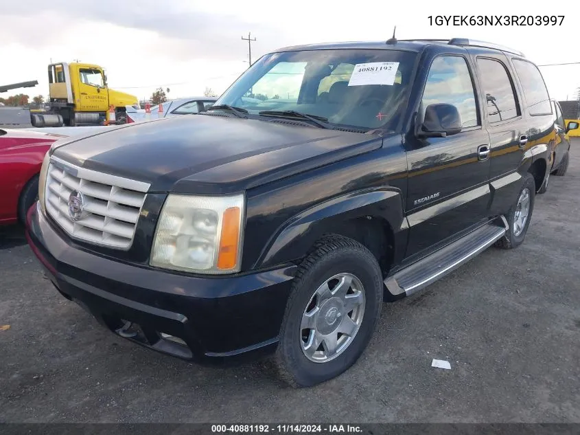 2003 Cadillac Escalade Standard VIN: 1GYEK63NX3R203997 Lot: 40881192