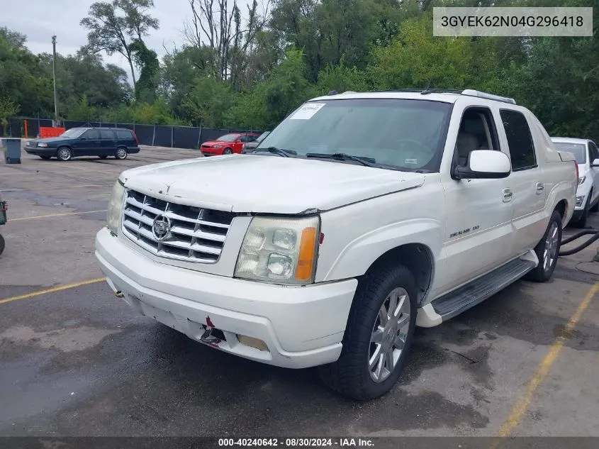 2004 Cadillac Escalade Ext Standard VIN: 3GYEK62N04G296418 Lot: 40240642