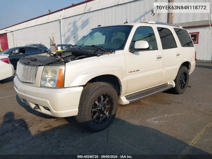 2004 Cadillac Escalade Luxury VIN: 1GYEK63N84R118772 Lot: 40248725