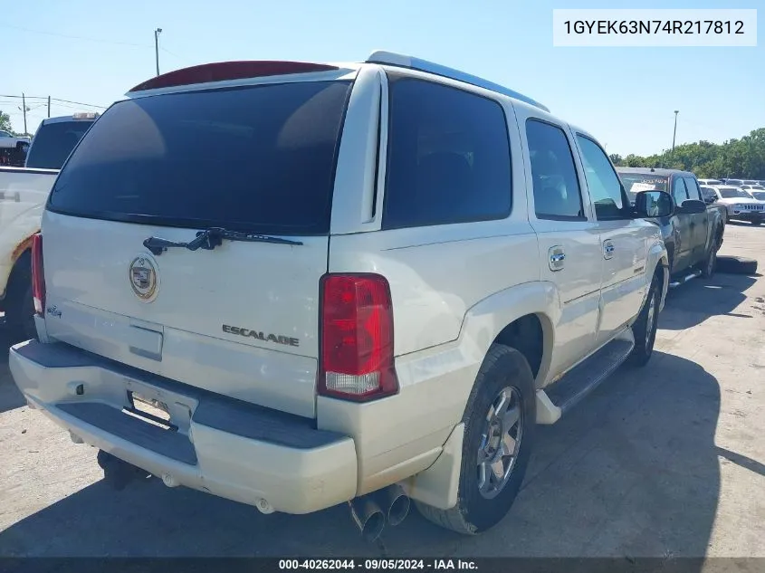 2004 Cadillac Escalade Standard VIN: 1GYEK63N74R217812 Lot: 40262044