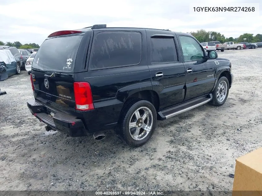 2004 Cadillac Escalade Standard VIN: 1GYEK63N94R274268 Lot: 40269597