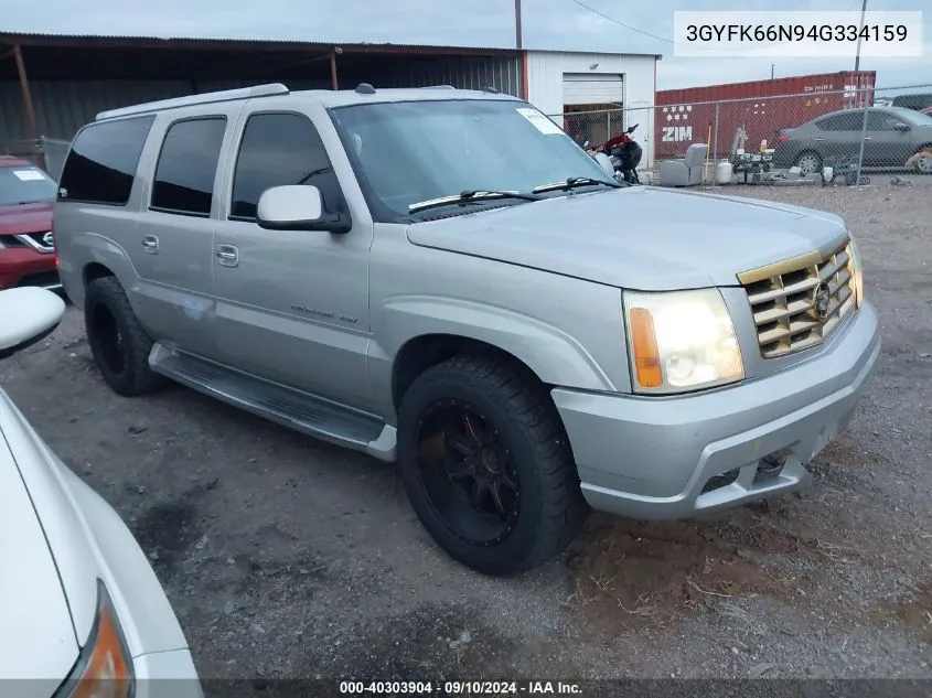 2004 Cadillac Escalade Esv VIN: 3GYFK66N94G334159 Lot: 40303904