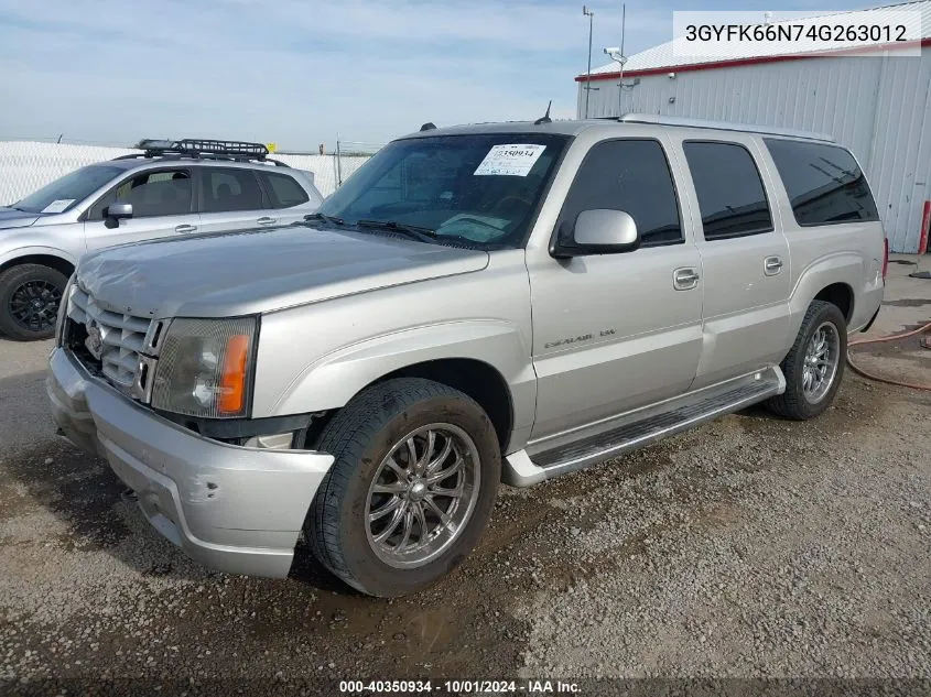 2004 Cadillac Escalade Esv Standard VIN: 3GYFK66N74G263012 Lot: 40350934