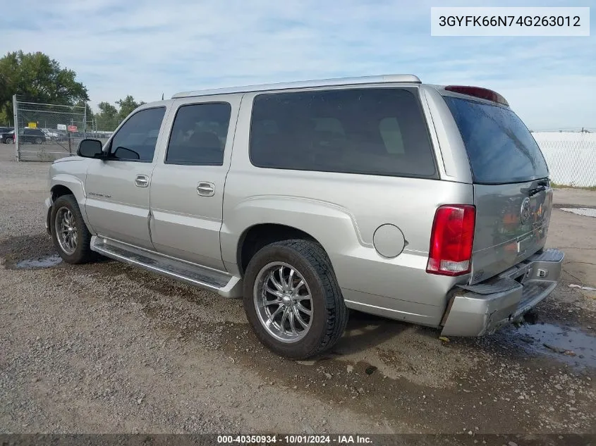 2004 Cadillac Escalade Esv Standard VIN: 3GYFK66N74G263012 Lot: 40350934