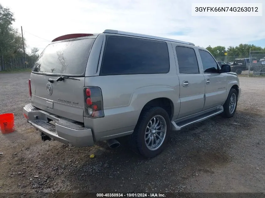 2004 Cadillac Escalade Esv Standard VIN: 3GYFK66N74G263012 Lot: 40350934