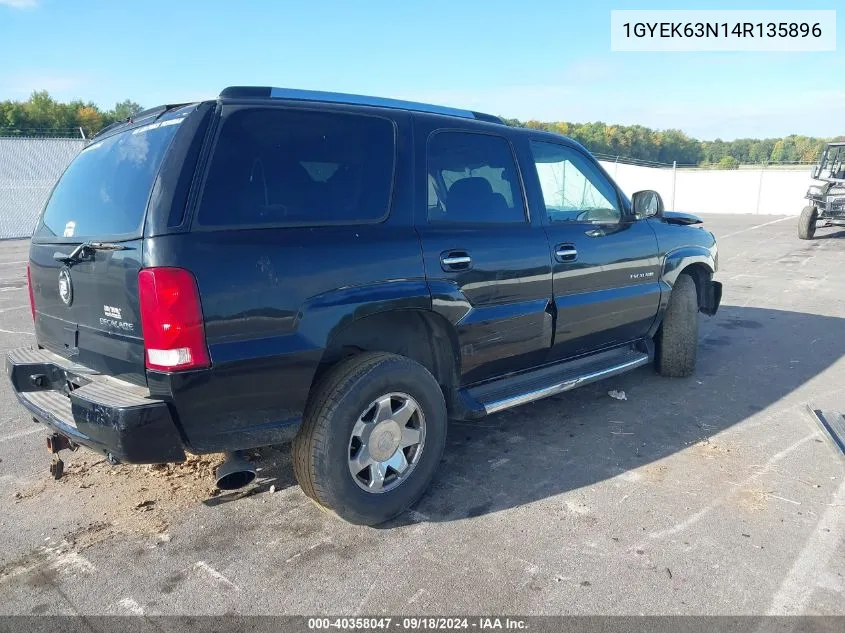 2004 Cadillac Escalade Standard VIN: 1GYEK63N14R135896 Lot: 40358047