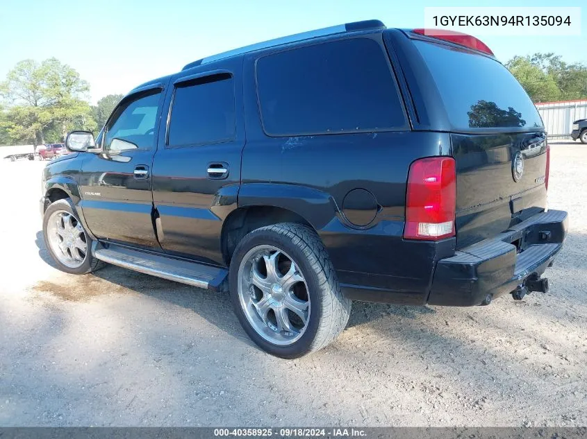 2004 Cadillac Escalade VIN: 1GYEK63N94R135094 Lot: 40358925