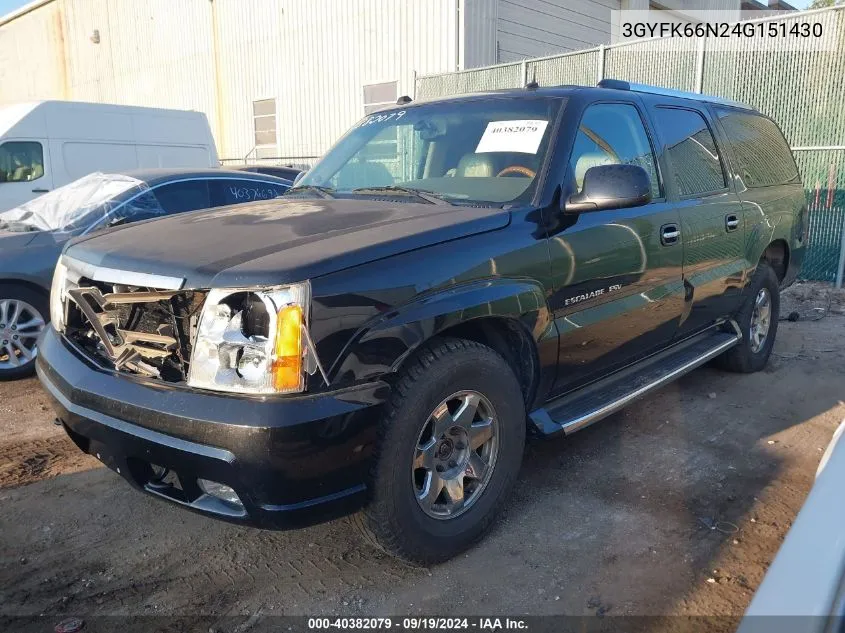 3GYFK66N24G151430 2004 Cadillac Escalade Esv Standard