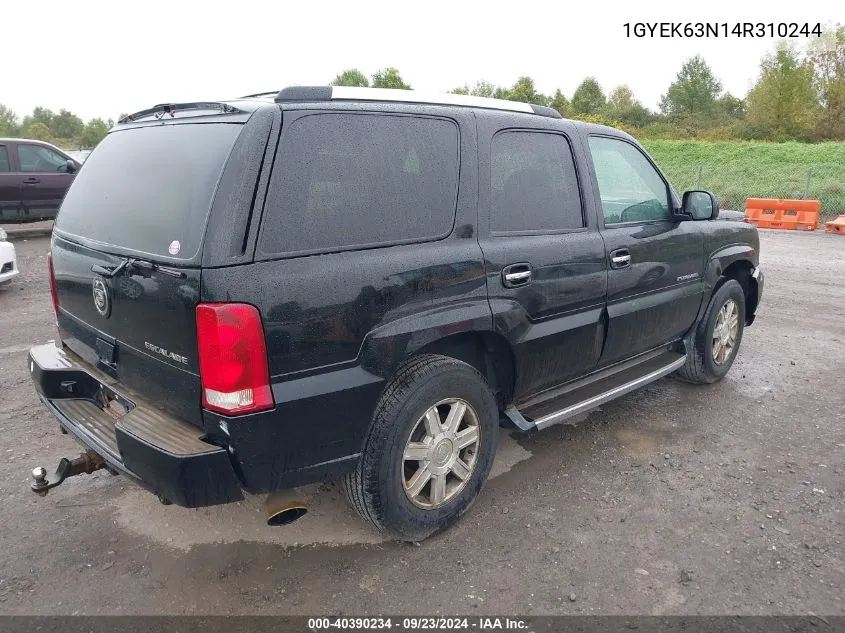 2004 Cadillac Escalade Standard VIN: 1GYEK63N14R310244 Lot: 40390234