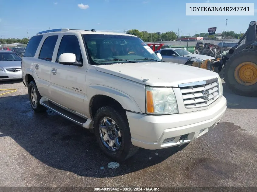 2004 Cadillac Escalade Standard VIN: 1GYEK63N64R247741 Lot: 40399442