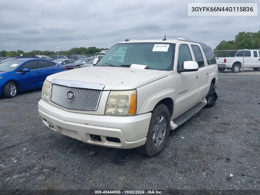 2004 Cadillac Escalade Esv Standard VIN: 3GYFK66N44G115836 Lot: 40444558