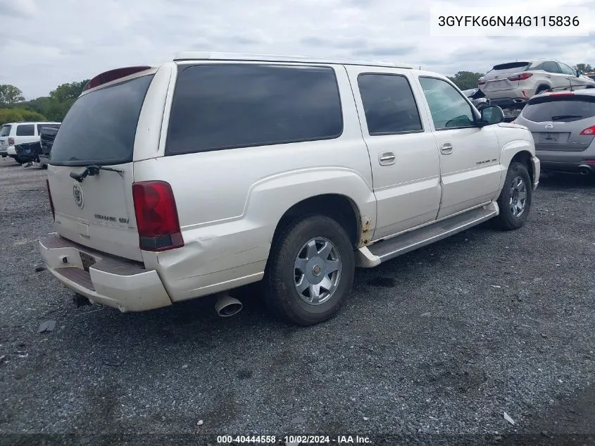 2004 Cadillac Escalade Esv Standard VIN: 3GYFK66N44G115836 Lot: 40444558