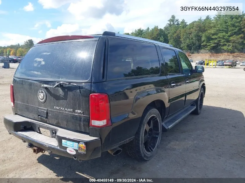 2004 Cadillac Escalade Esv Standard VIN: 3GYFK66N44G297554 Lot: 40455149