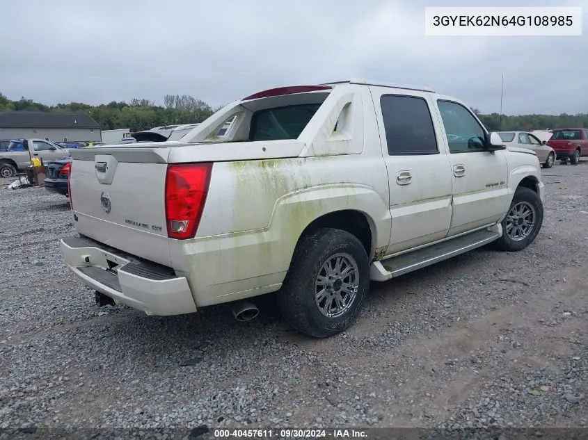 2004 Cadillac Escalade Ext Standard VIN: 3GYEK62N64G108985 Lot: 40457611