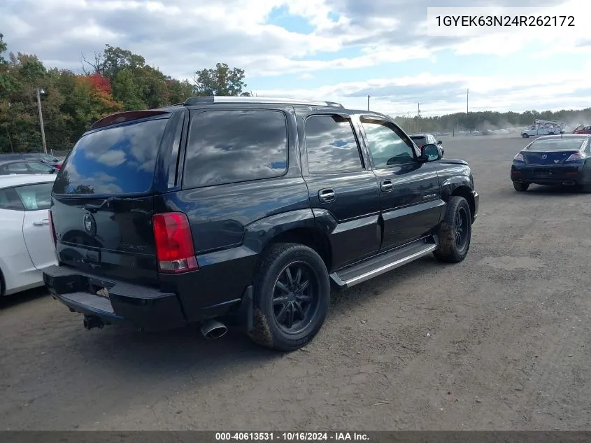 2004 Cadillac Escalade Standard VIN: 1GYEK63N24R262172 Lot: 40613531