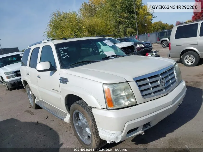 2004 Cadillac Escalade Standard VIN: 1GYEK63N34R290286 Lot: 40636064