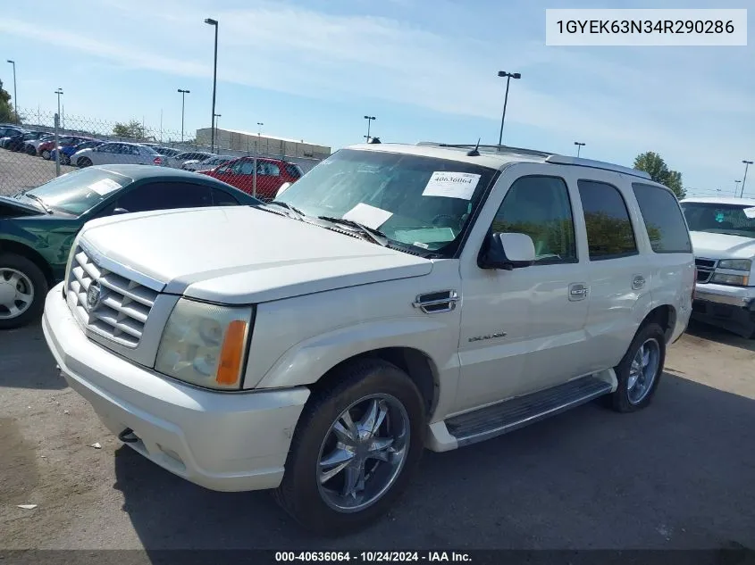 2004 Cadillac Escalade Standard VIN: 1GYEK63N34R290286 Lot: 40636064