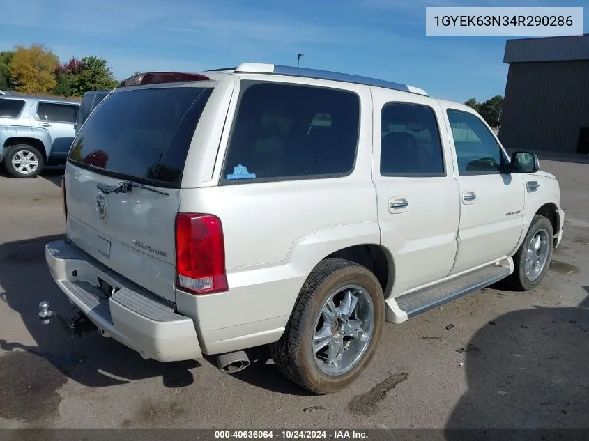 2004 Cadillac Escalade Standard VIN: 1GYEK63N34R290286 Lot: 40636064